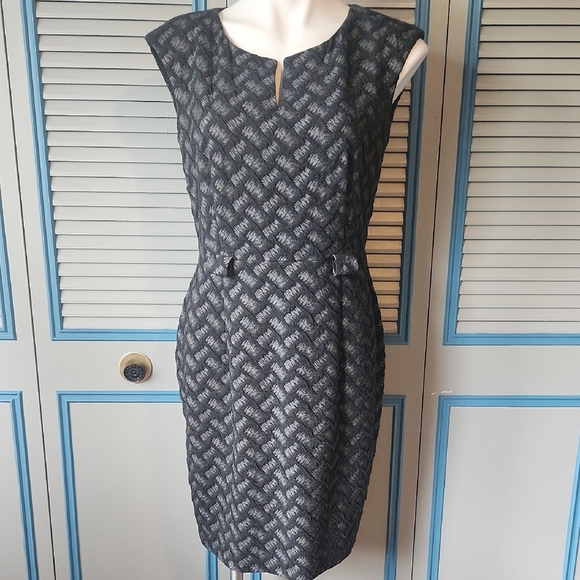 Connected Apparel Basketweave Textured Dress - Picture 1 of 13